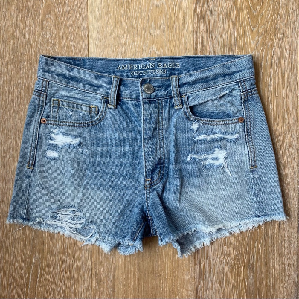 Distressed Denim Shorts